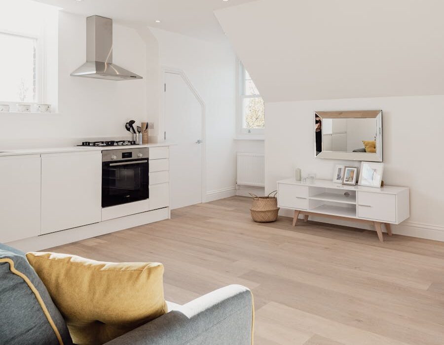 Spacious and cozy living area with modern style and natural light.